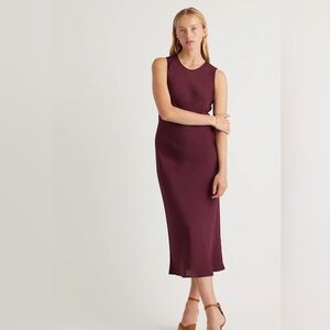 Quince Washable Stretch Silk Tank Midi Dress XL